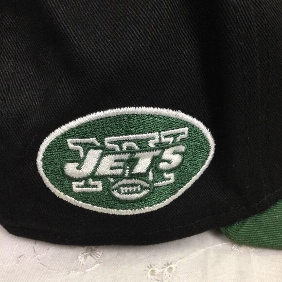 New Era 9Fifty NFL Jets Black Large Embroidered Spell Out Cotton SnapBack Hat - Picture 9 of 12